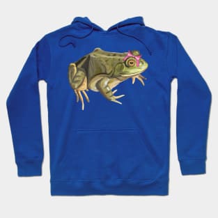 Girly American Bullfrog with Pink Bow Hoodie